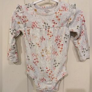 Carter's 12m Fall/Autumn Ruffle Accent Mushroom Baby Bodysuit